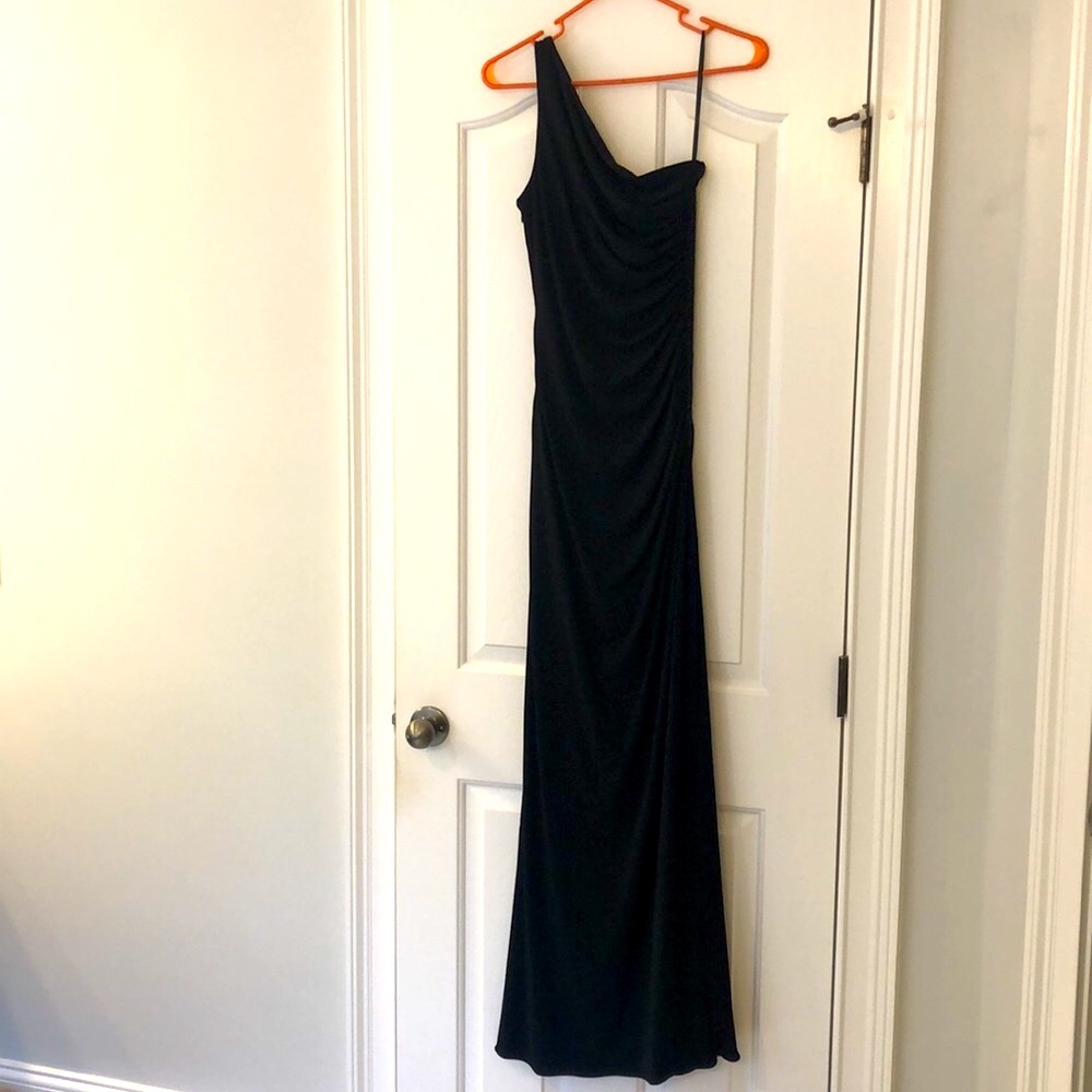 Laundry by Shelli Segal black tie one shoulder dress size 4